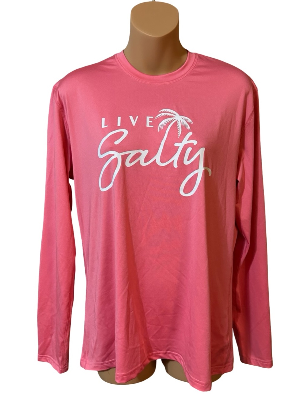 Salt Life SLX XL Live Salty Pink Performance Outdoors Beach Long Sleeve Shirt